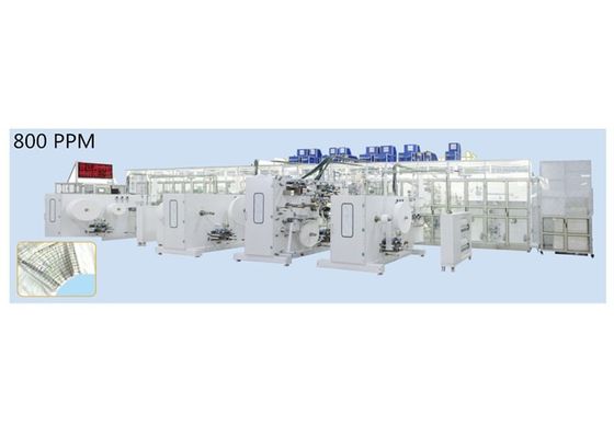 Mitsubishi System 98% Passing 0.6Mpa Diaper Manufacturing Machine