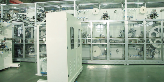 Full Servo T Shape Baby Diaper Machinery 380V AC With Nordson Glue Machine