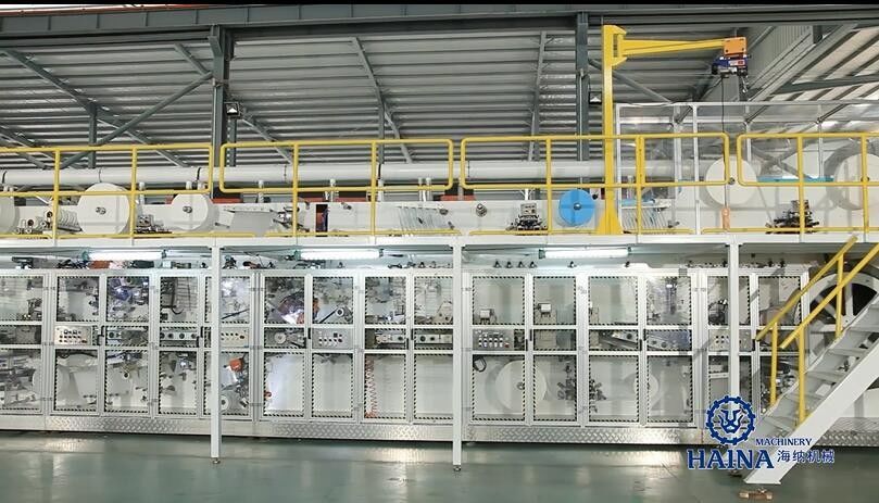 ISO9001 380V 50HZ 500PPM Small Scale Diaper Making Machine
