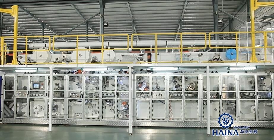 Full Servo 100T 220kw Pant Type Baby Diaper Production Line