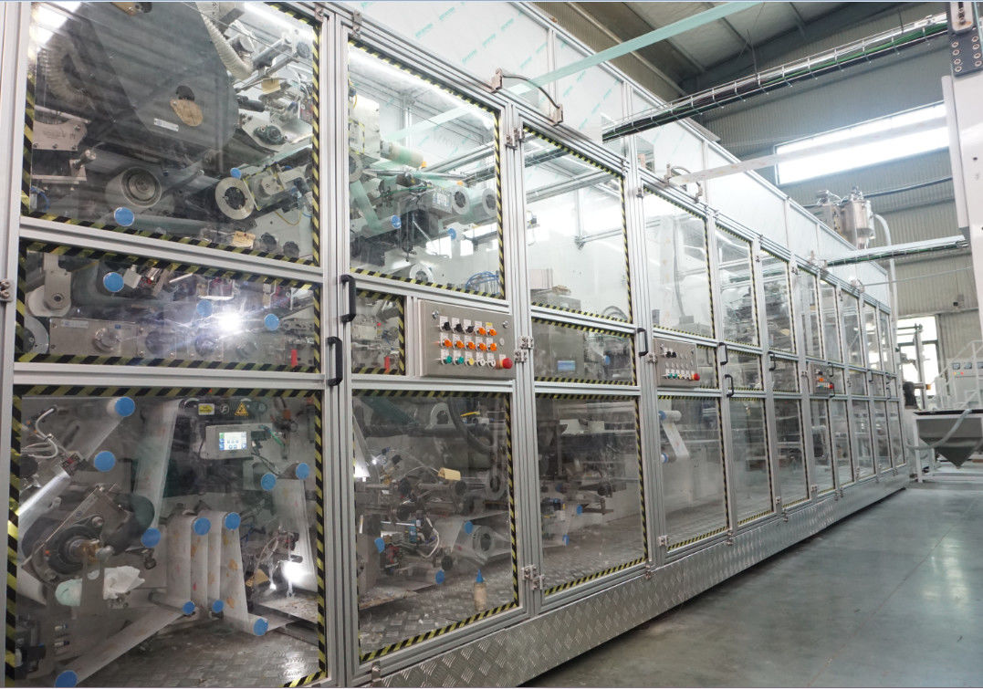 Laminated Nonwoven 0.8 Mpa Baby Diaper Making Machine With Elastic Waistband